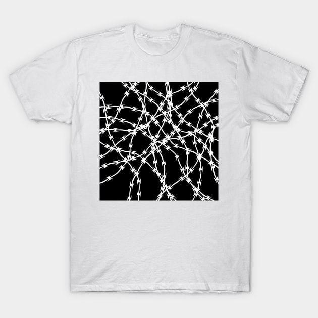 Trapped White on Black T-Shirt by ProjectM